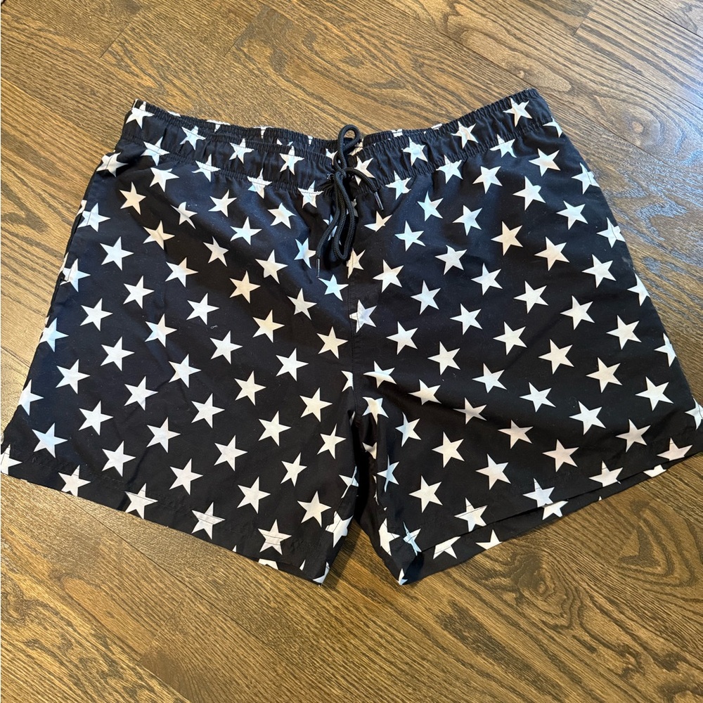 Men's Black patterned swim trunks